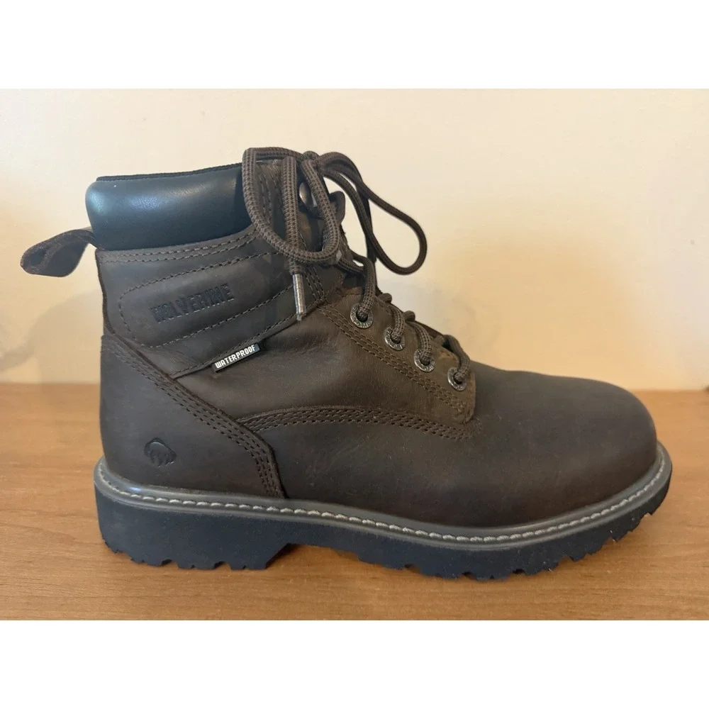 Wolverine Men's Leather Work Boots - Waterproof Steel Toe 6